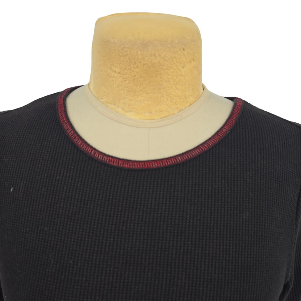 Quacker Factory Waffle Knit Top Women 1X Black Fall Leaves Embroidered Casual - Picture 3 of 11